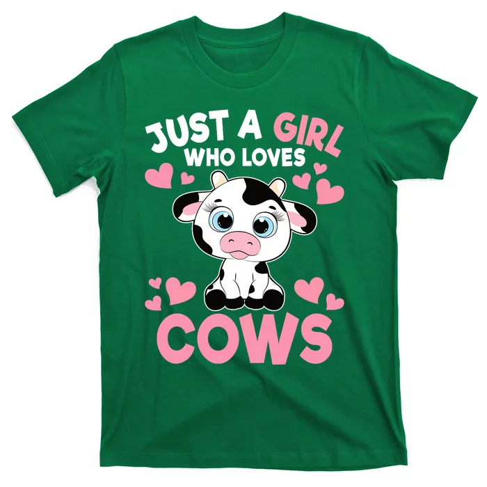 Just A Girl Who Loves Cows Cute Cow Print Girl T-Shirt