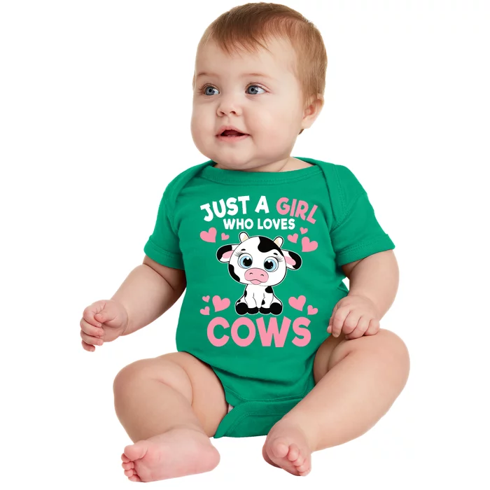 Just A Girl Who Loves Cows Cute Cow Print Girl Baby Bodysuit