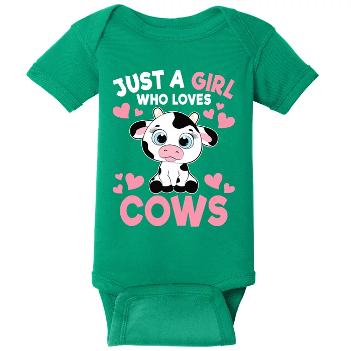 Just A Girl Who Loves Cows Cute Cow Print Girl Baby Bodysuit