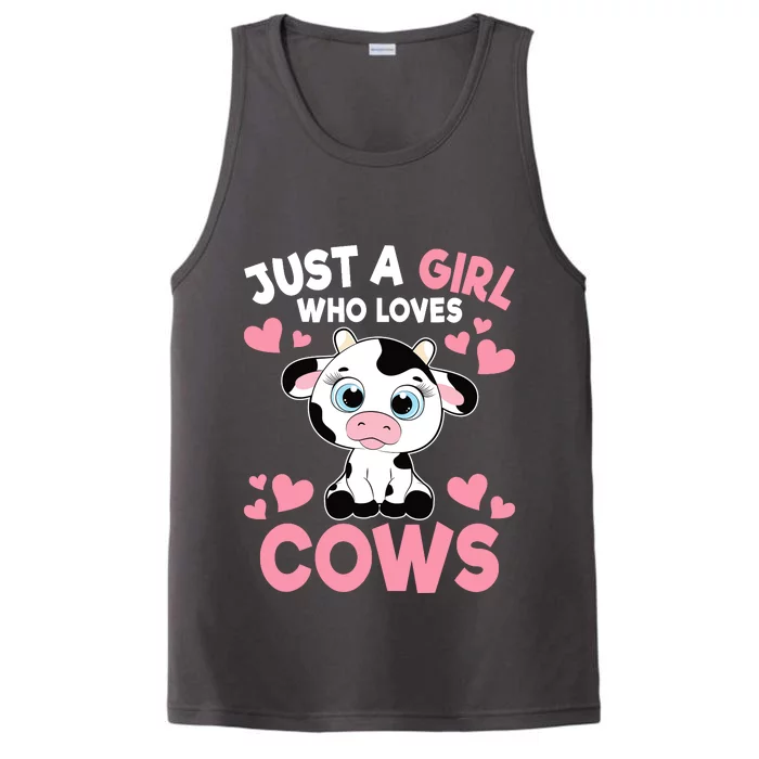 Just A Girl Who Loves Cows Cute Cow Print Girl Performance Tank