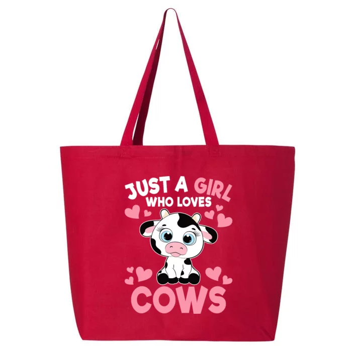 Just A Girl Who Loves Cows Cute Cow Print Girl 25L Jumbo Tote