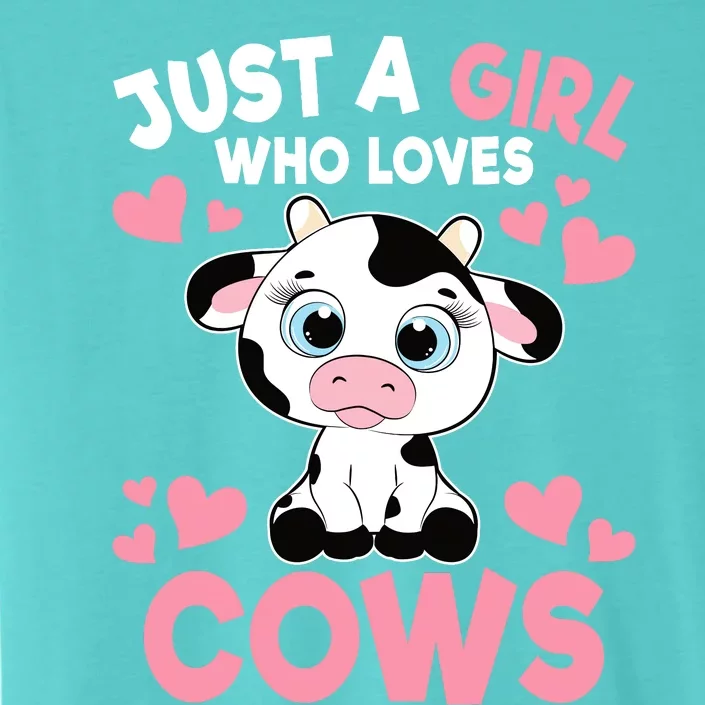 Just A Girl Who Loves Cows Cute Cow Print Girl ChromaSoft Performance T-Shirt