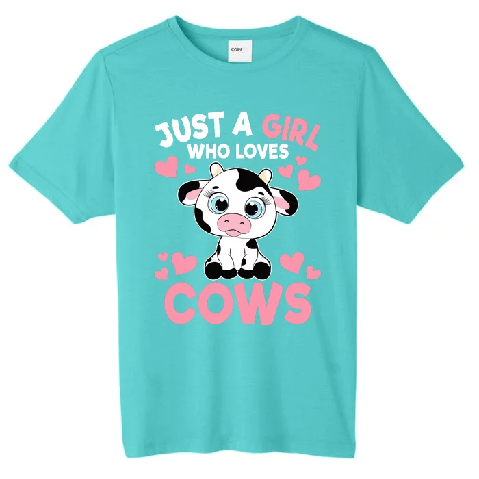 Just A Girl Who Loves Cows Cute Cow Print Girl ChromaSoft Performance T-Shirt