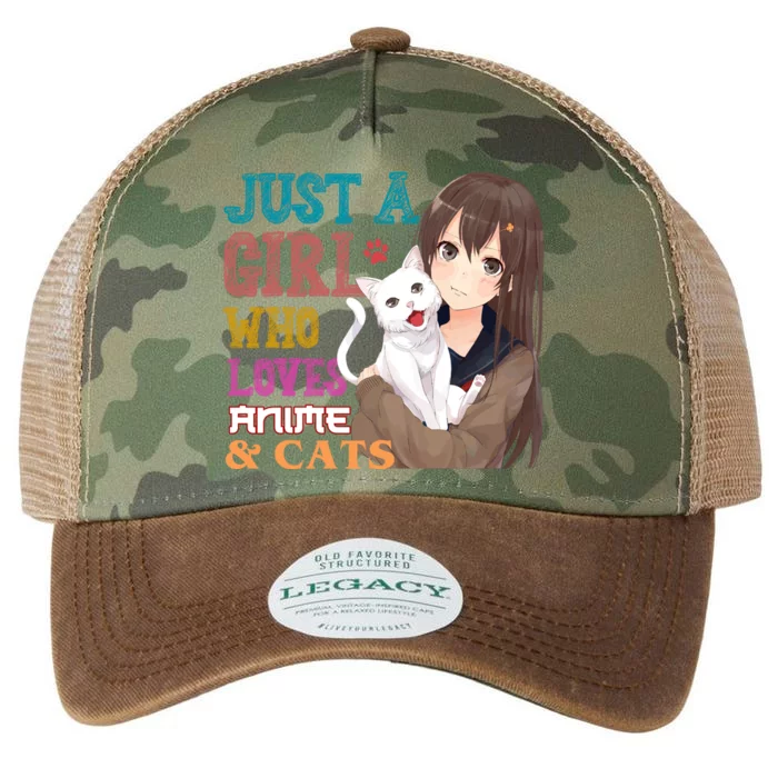 Just A Girl Who Loves Anime And Cats Legacy Tie Dye Trucker Hat