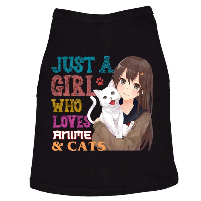 Just A Girl Who Loves Anime And Cats Doggie Tank