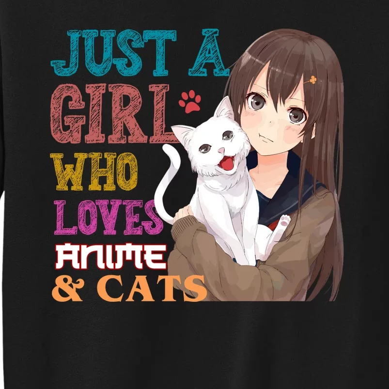 Just A Girl Who Loves Anime And Cats Sweatshirt