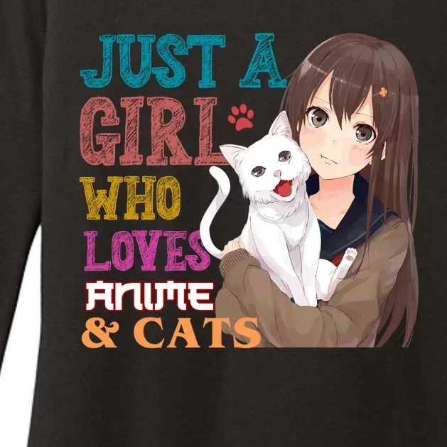 Just A Girl Who Loves Anime And Cats Womens CVC Long Sleeve Shirt