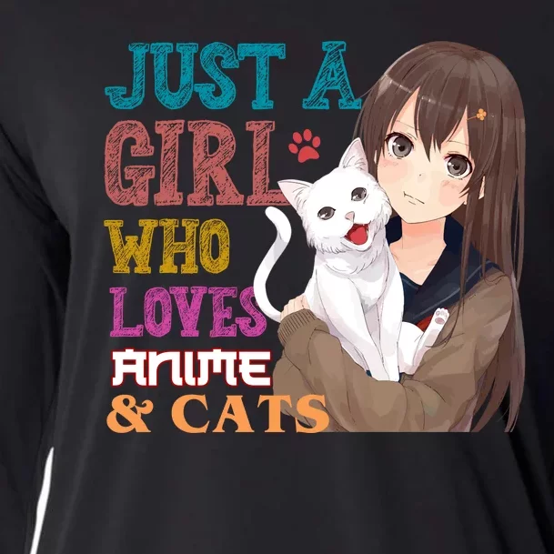 Just A Girl Who Loves Anime And Cats Cooling Performance Long Sleeve Crew