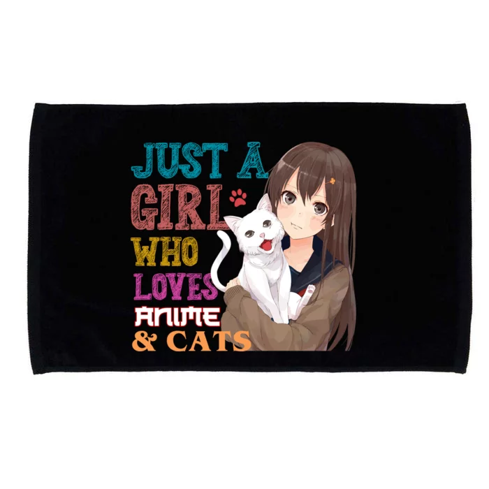 Just A Girl Who Loves Anime And Cats Microfiber Hand Towel