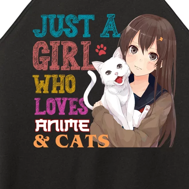 Just A Girl Who Loves Anime And Cats Women’s Perfect Tri Rocker Tank