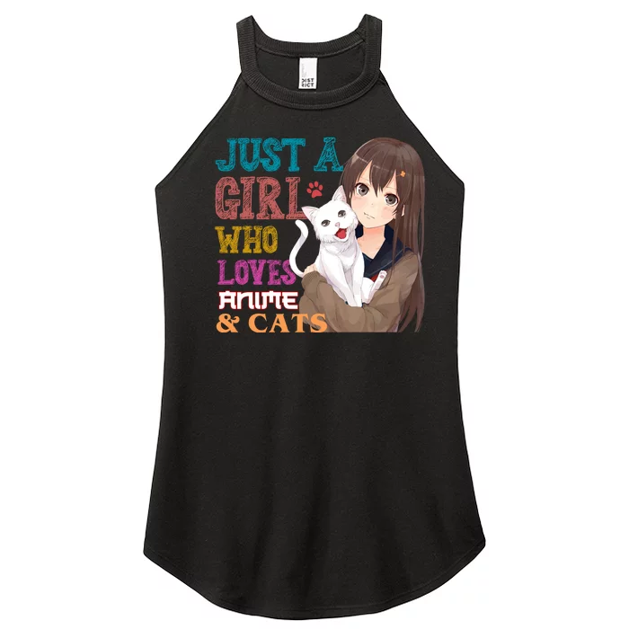 Just A Girl Who Loves Anime And Cats Women’s Perfect Tri Rocker Tank