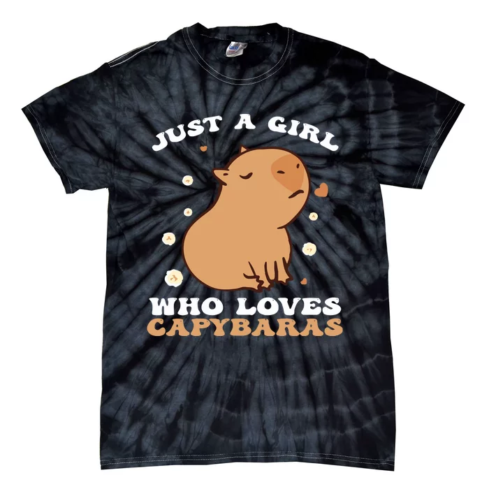 Just A Girl Who Loves Capybaras Tie-Dye T-Shirt