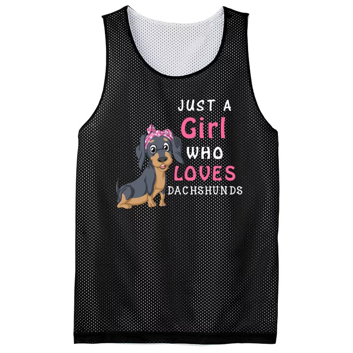 Just A Girl Who Loves Dachshunds Mesh Reversible Basketball Jersey Tank