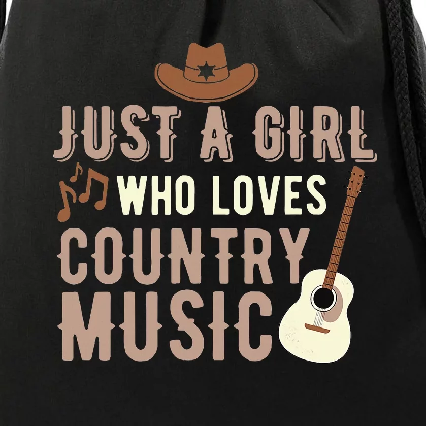 Just A Girl Who Loves Country Music Drawstring Bag