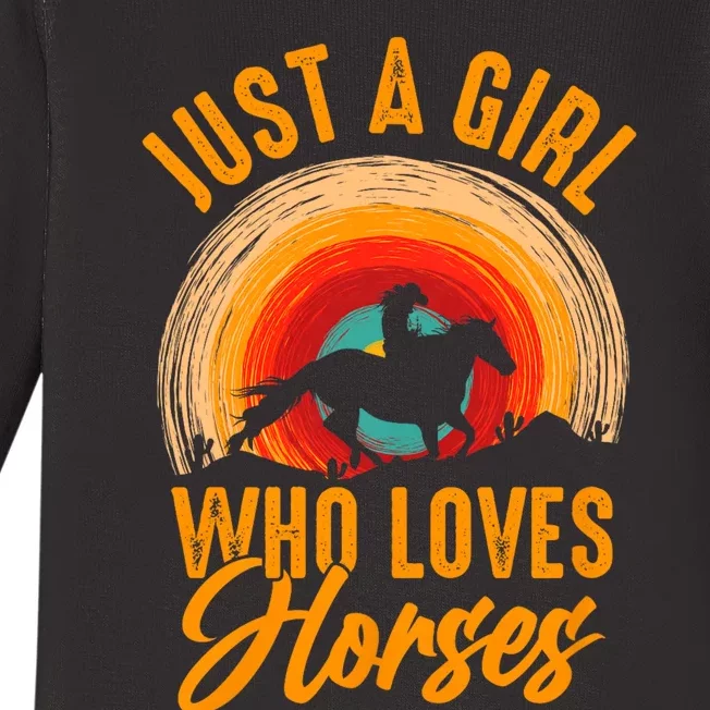 Just A Girl Who Loves Horses Baby Long Sleeve Bodysuit