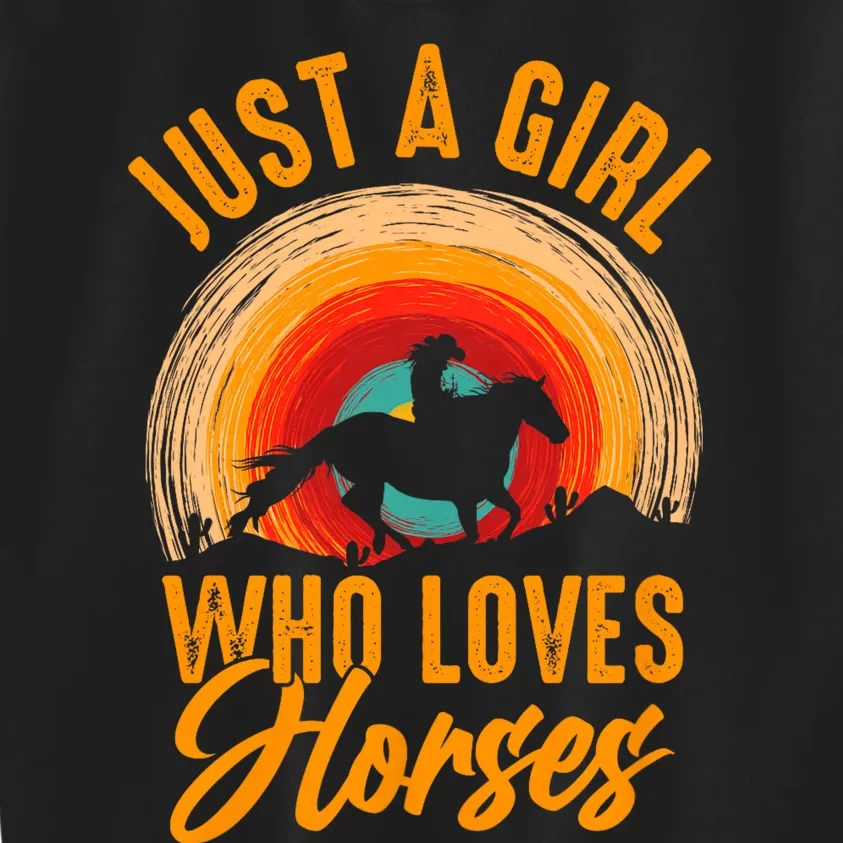 Just A Girl Who Loves Horses Kids Sweatshirt