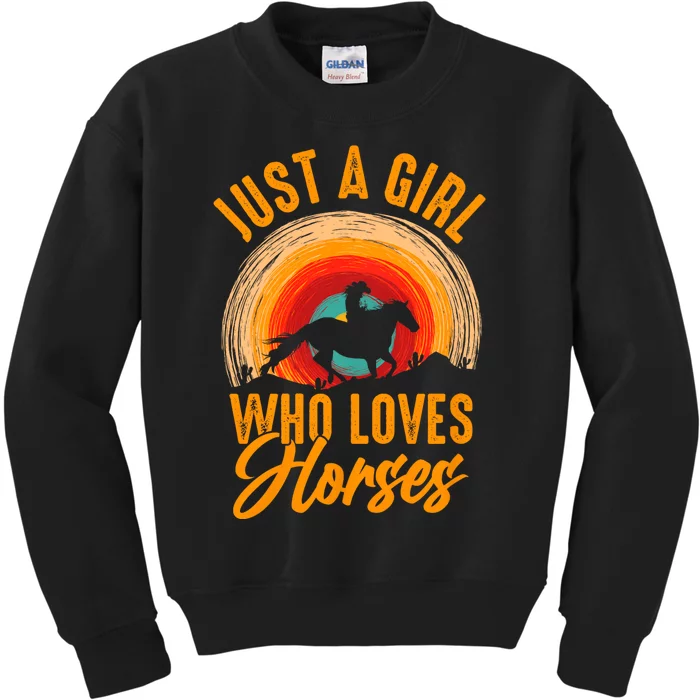 Just A Girl Who Loves Horses Kids Sweatshirt