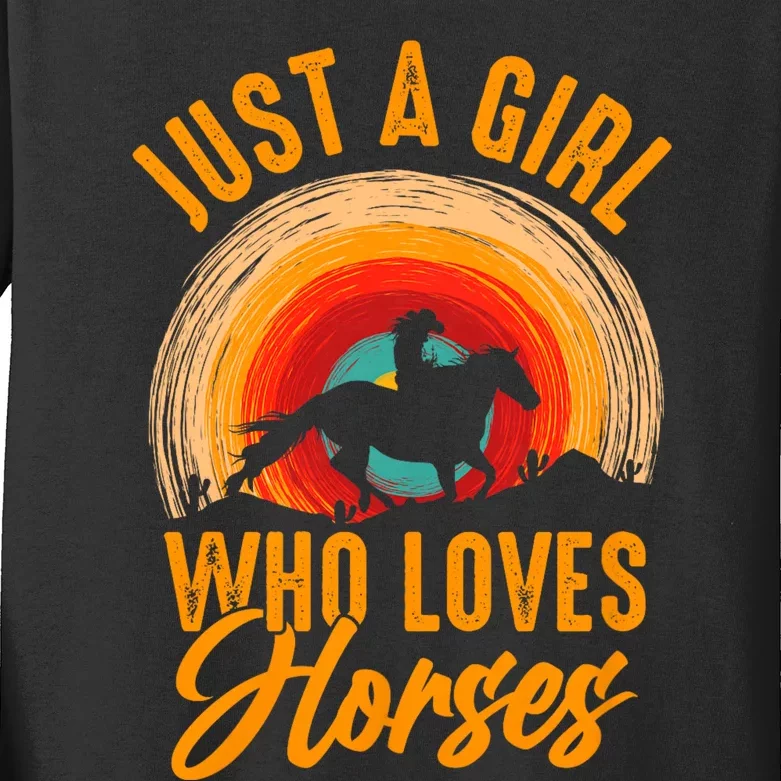 Just A Girl Who Loves Horses Kids Long Sleeve Shirt