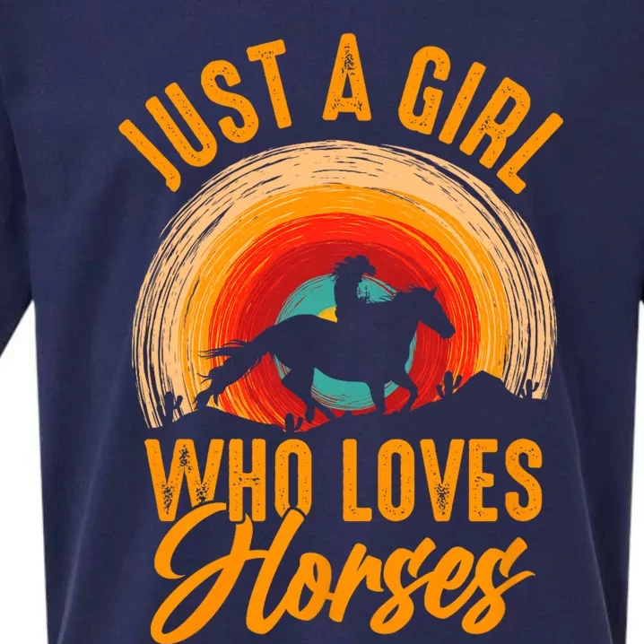 Just A Girl Who Loves Horses Sueded Cloud Jersey T-Shirt