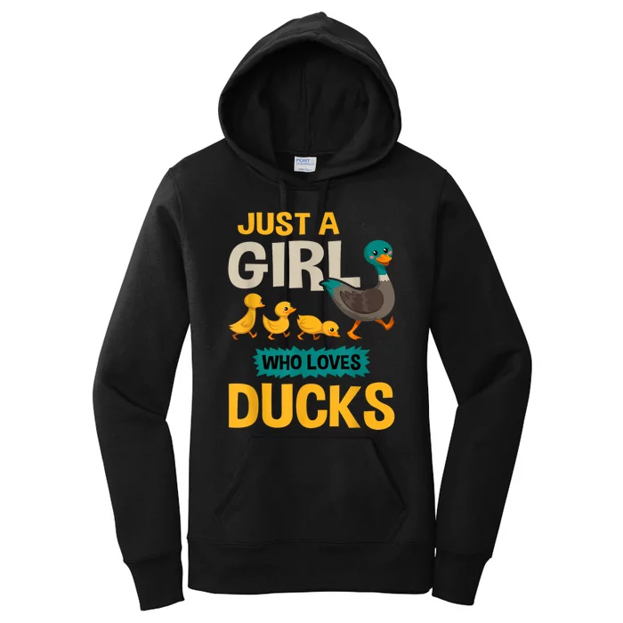 Just A Girl Who Loves Ducks Funny Duck Lover Women's Pullover Hoodie