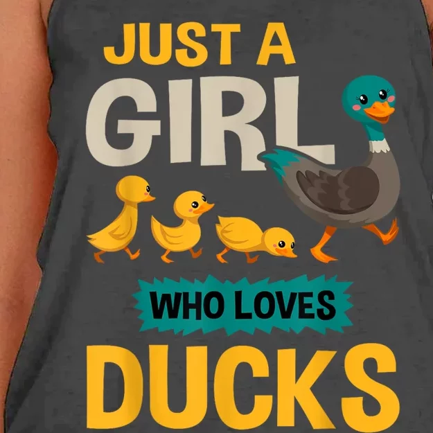 Just A Girl Who Loves Ducks Funny Duck Lover Women's Knotted Racerback Tank