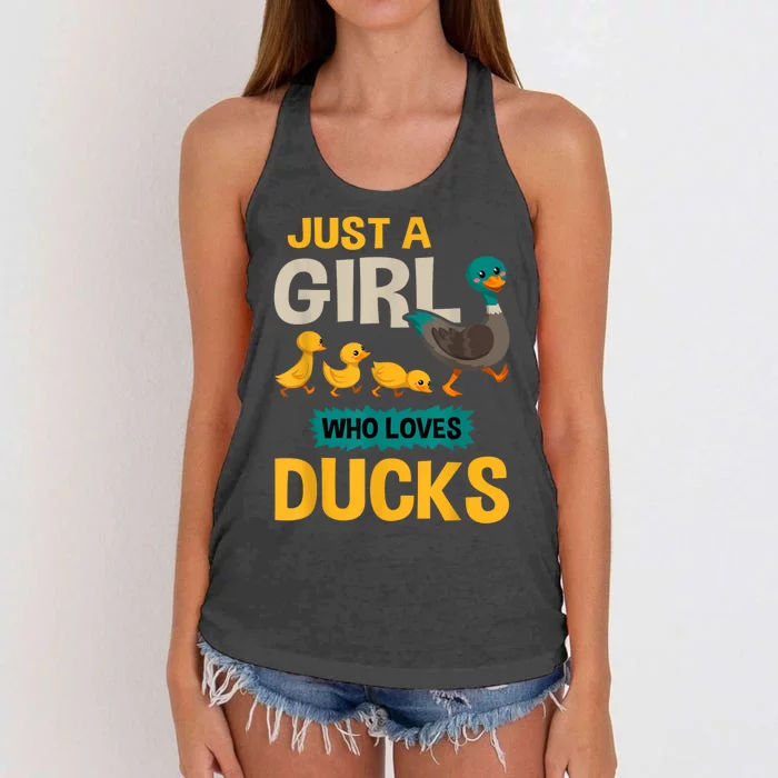 Just A Girl Who Loves Ducks Funny Duck Lover Women's Knotted Racerback Tank