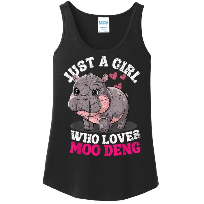 Just A Girl Who Loves Moo Deng Ladies Essential Tank