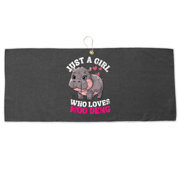 Just A Girl Who Loves Moo Deng Large Microfiber Waffle Golf Towel