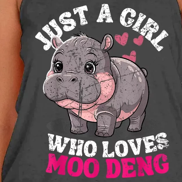 Just A Girl Who Loves Moo Deng Women's Knotted Racerback Tank