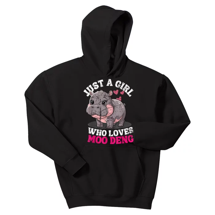 Just A Girl Who Loves Moo Deng Kids Hoodie