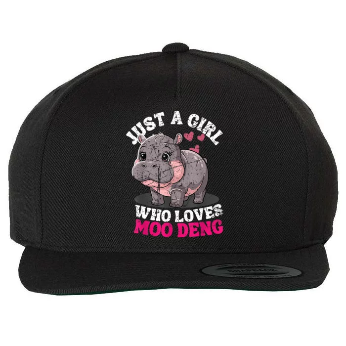 Just A Girl Who Loves Moo Deng Wool Snapback Cap