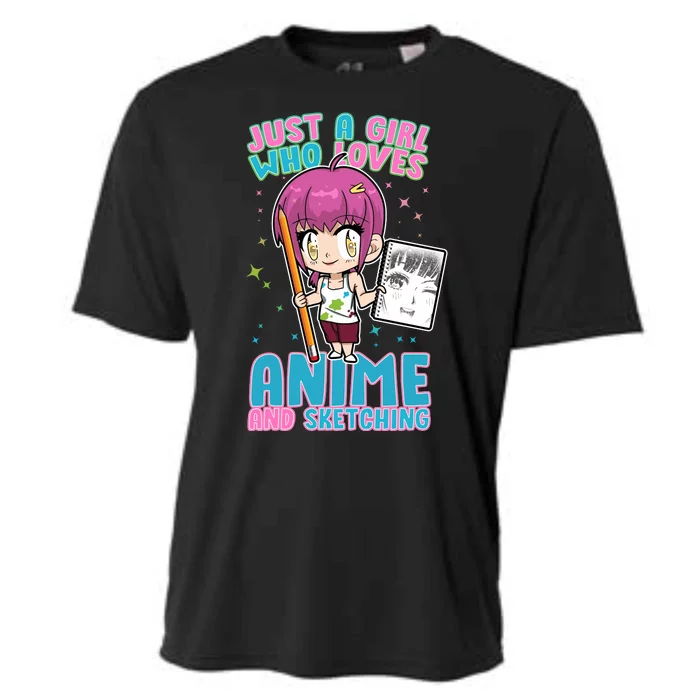 Just A Girl Who Loves Anime And Sketching Cooling Performance Crew T-Shirt