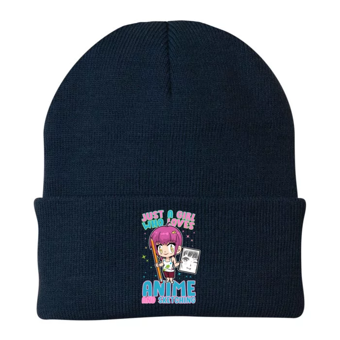 Just A Girl Who Loves Anime And Sketching Knit Cap Winter Beanie