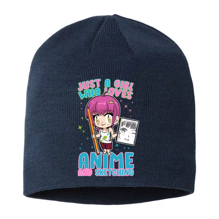 Just A Girl Who Loves Anime And Sketching 8 1/2in Sustainable Knit Beanie