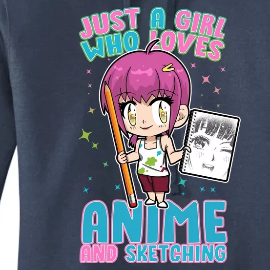 Just A Girl Who Loves Anime And Sketching Women's Pullover Hoodie