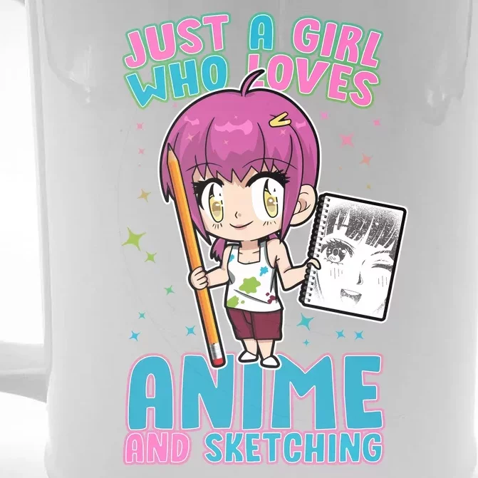 Just A Girl Who Loves Anime And Sketching Front & Back Beer Stein