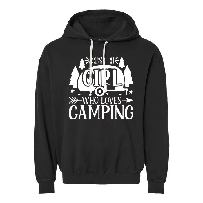 Just A Girl Who Loves Camping Garment-Dyed Fleece Hoodie