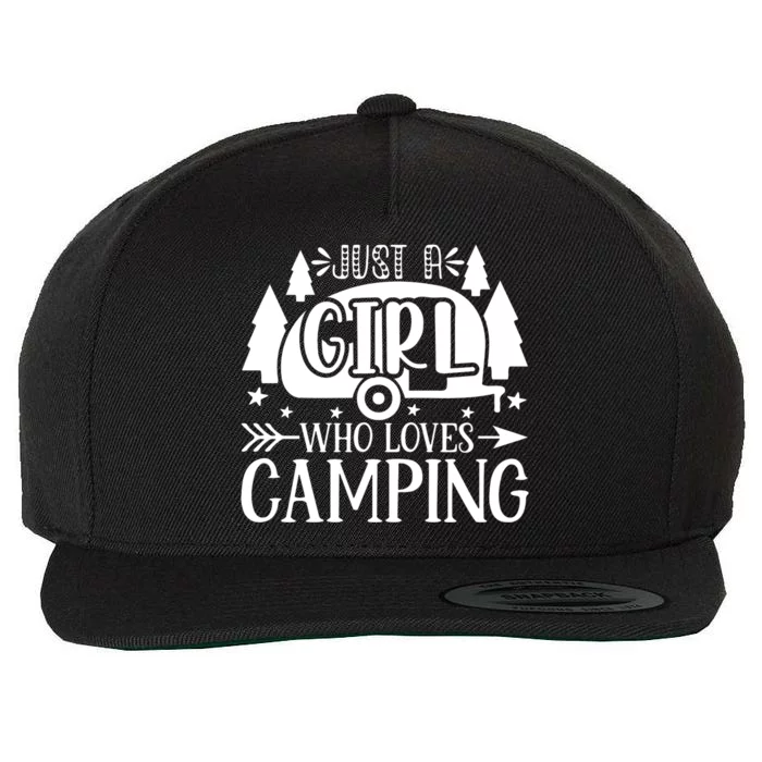 Just A Girl Who Loves Camping Wool Snapback Cap