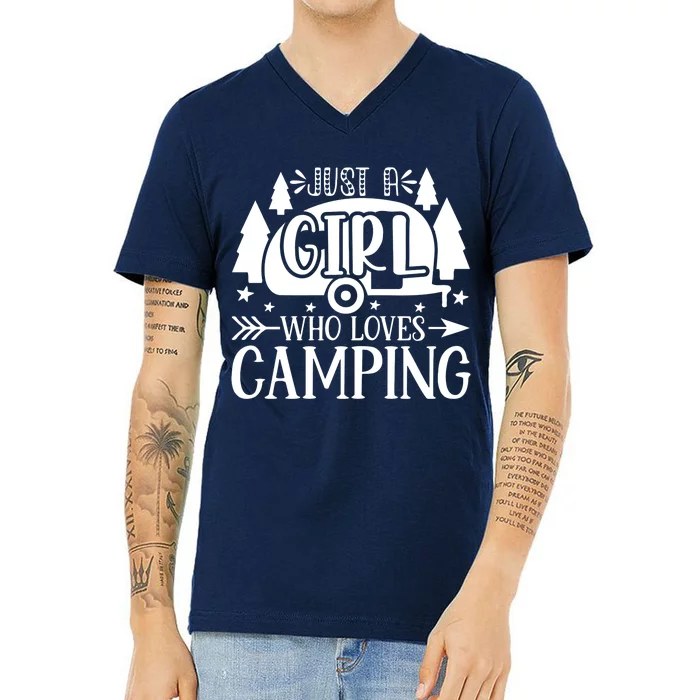 Just A Girl Who Loves Camping V-Neck T-Shirt