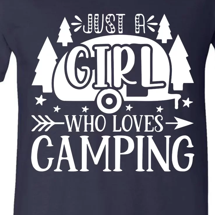 Just A Girl Who Loves Camping V-Neck T-Shirt