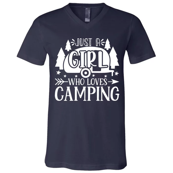 Just A Girl Who Loves Camping V-Neck T-Shirt