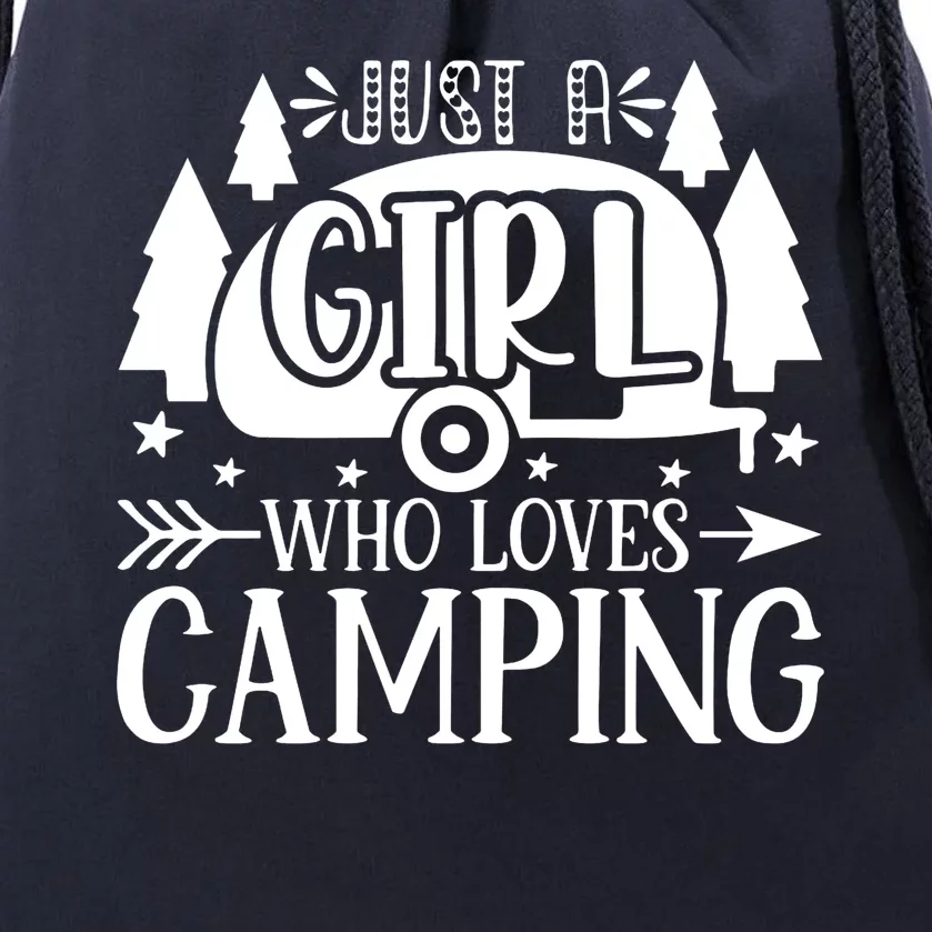 Just A Girl Who Loves Camping Drawstring Bag