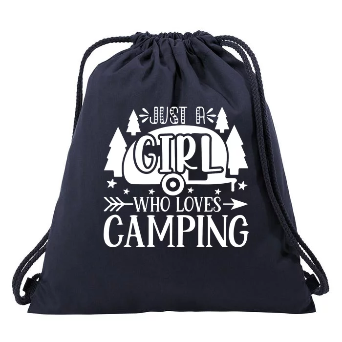 Just A Girl Who Loves Camping Drawstring Bag