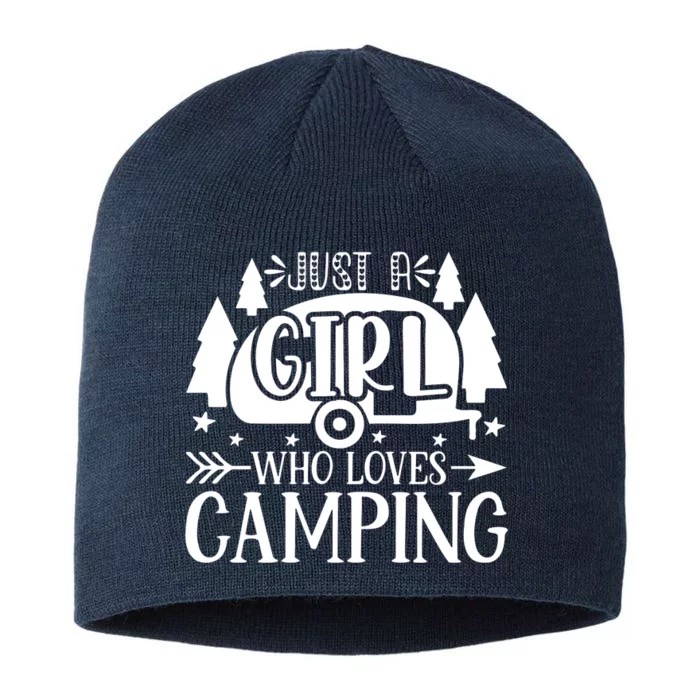 Just A Girl Who Loves Camping 8 1/2in Sustainable Knit Beanie