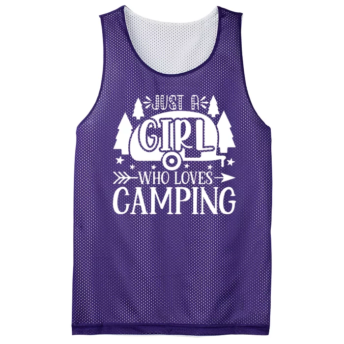 Just A Girl Who Loves Camping Mesh Reversible Basketball Jersey Tank