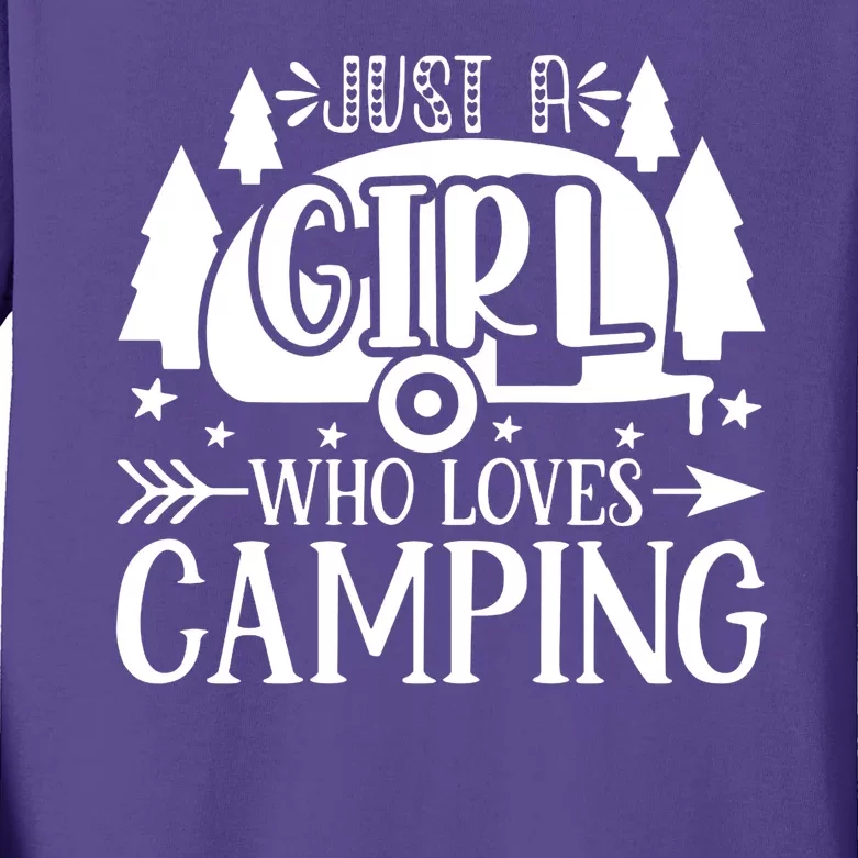 Just A Girl Who Loves Camping Kids Long Sleeve Shirt