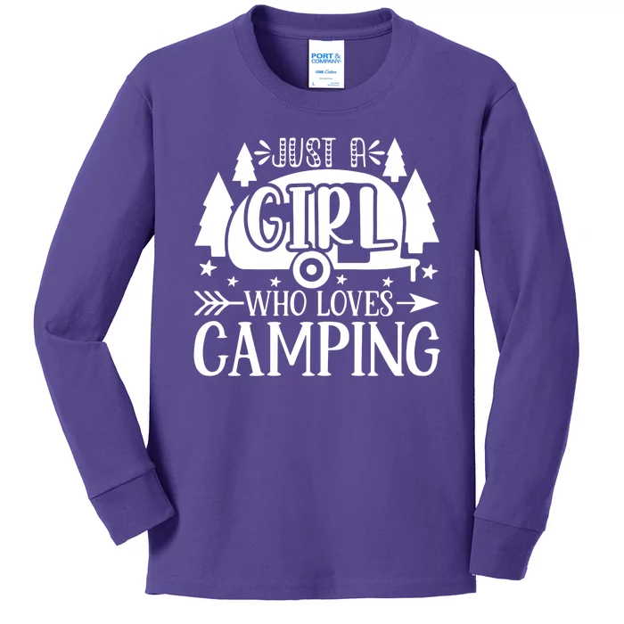 Just A Girl Who Loves Camping Kids Long Sleeve Shirt