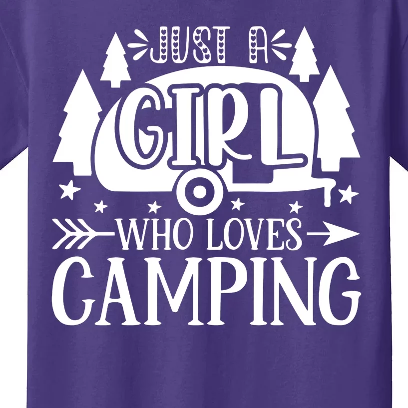 Just A Girl Who Loves Camping Kids T-Shirt