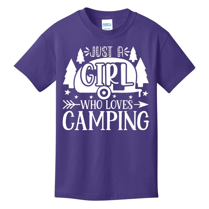 Just A Girl Who Loves Camping Kids T-Shirt