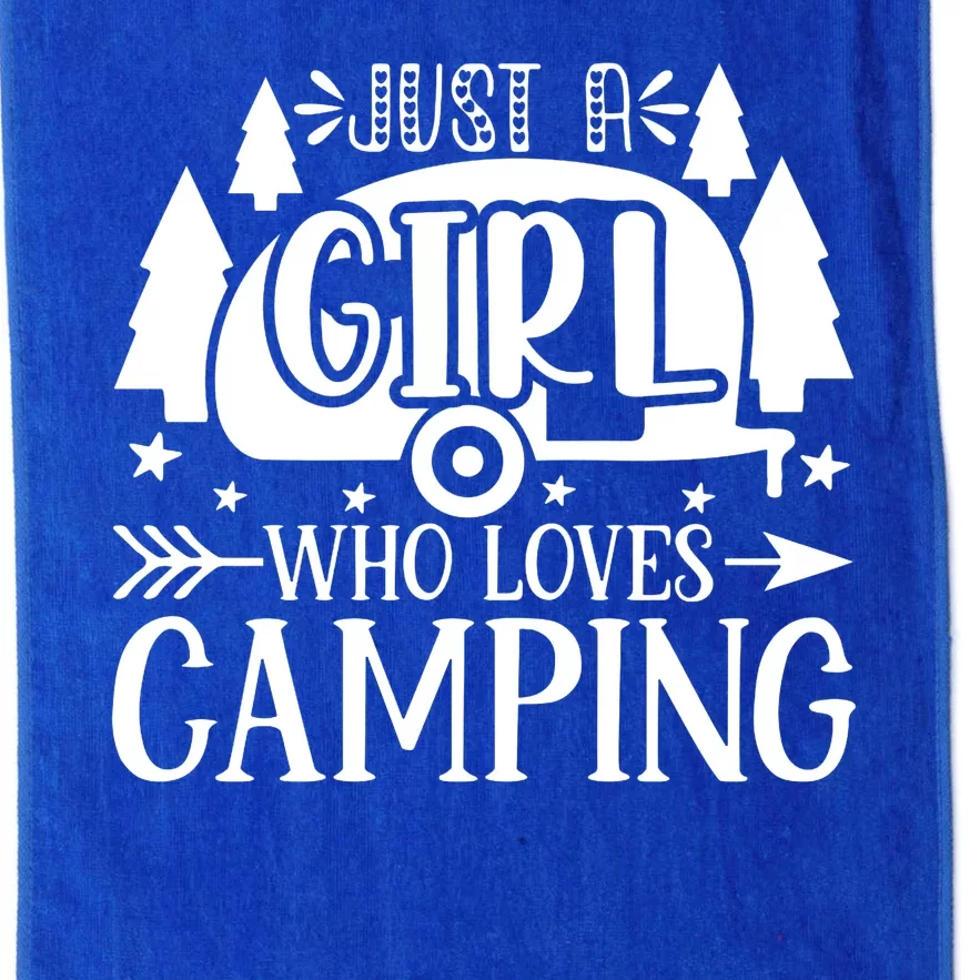 Just A Girl Who Loves Camping Platinum Collection Golf Towel